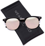 - Half Frame Retro Semi-Rimless Style Sunglasses Retro Mirror Lens Sunglasses