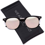 - Half Frame Retro Semi-Rimless Style Sunglasses Retro Mirror Lens Sunglasses