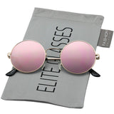 Round Circle Full Metal Frame Sunglasses for Women and Men Colorful Tinted Oceanic Lens John Lennon Glasses