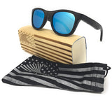 Patriot Shades Wayfarer Sunglasses , Polarized & Floating American Flag Bamboo Wood Sunglasses