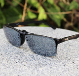 Polarized Clip-on Flip up Metal Clip Sunglasses Unbreakable Driving Fishing Cycling