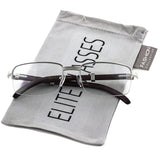 Elite WOOD Art Nouveau VINTAGE Semi Rimless Style Gangster RICH Frame EyeGlasses