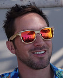Polarized & Floating Wayfarer Style Two Tone Bamboo Wood Sunglasses |
