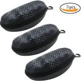 (3PCS) Portable Travel Zipper Eyesglasses/Sunglasses Hard Case Eyes Glasses Bag Box