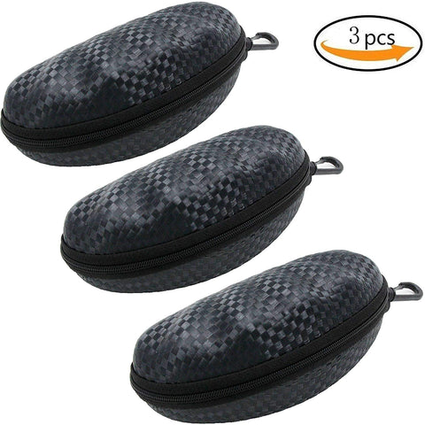 (3PCS) Portable Travel Zipper Eyesglasses/Sunglasses Hard Case Eyes Glasses Bag Box