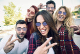 Men Women Round Sunglasses, Two Tone Frame, UV400 Protection, Light Weight