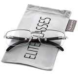 Elite WOOD Art Nouveau VINTAGE Semi Rimless Style Gangster RICH Frame EyeGlasses