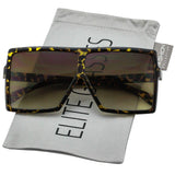 Oversized Exaggerated Flat Top Huge SHIELD Square Sunglasses Colorful Lenses Fashion Sunglasses