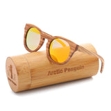 Classic Round Zebra Wood Polarized Sunglasses,UV400