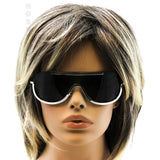 Elite OVERSIZED Sunglasses XX Large SHIELD Half Face Large Size Black Gold Sun Glasses