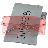 Oversized Exaggerated Flat Top Huge SHIELD Square Sunglasses Colorful Lenses Fashion Sunglasses
