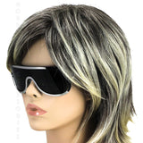 Elite OVERSIZED Sunglasses XX Large SHIELD Half Face Large Size Black Gold Sun Glasses